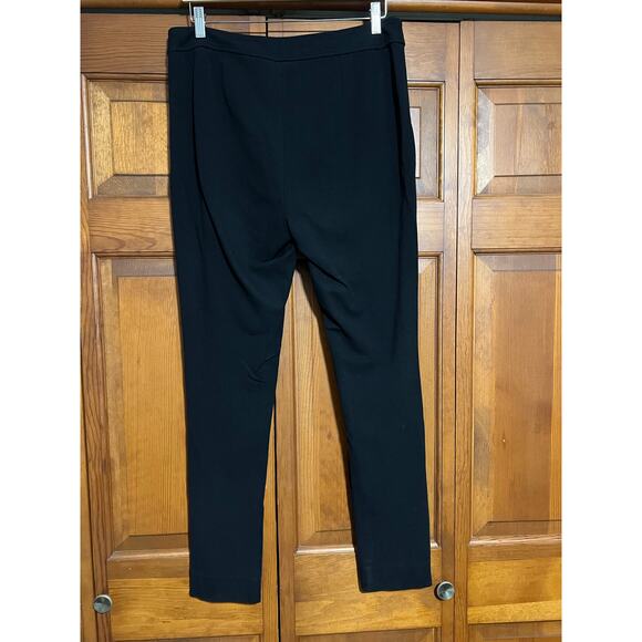 St. John Women's Stretch Slim Leg Zip Ankle Pants Tailored Minimal Black Size 12 - Picture 6 of 10